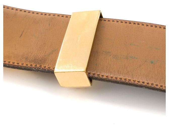 HERMÈS - Hundehalsband Gürtel aus schwarzem Leder (T80) Braun - Ansicht 7