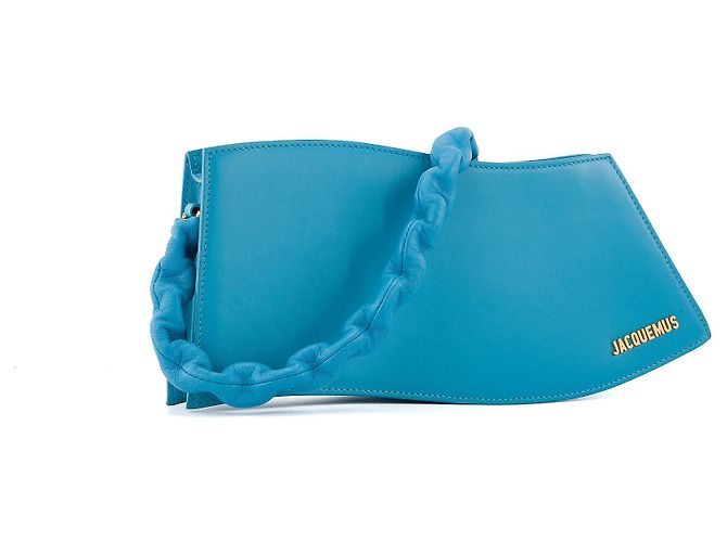 JACQUEMUS - Borsa a spalla La Vague Jacquemus in pelle blu - vista 2