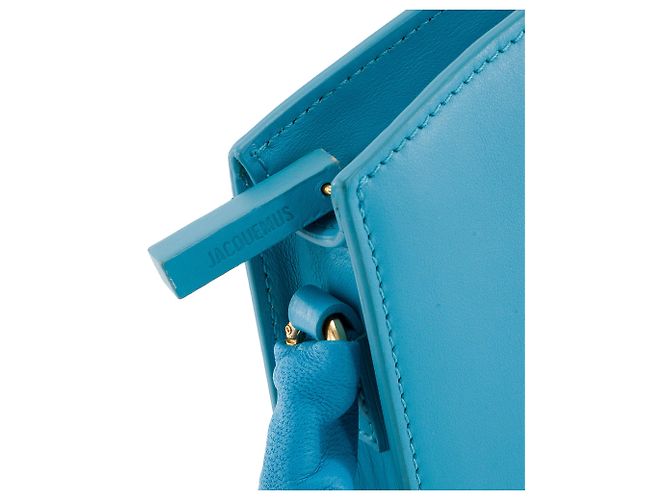 JACQUEMUS - Borsa a spalla La Vague Jacquemus in pelle blu - vista 6
