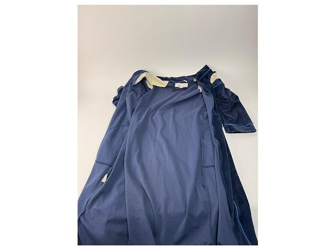 Vintage Dior Men’s Bathrobe Navy White L Navy blue - view 10