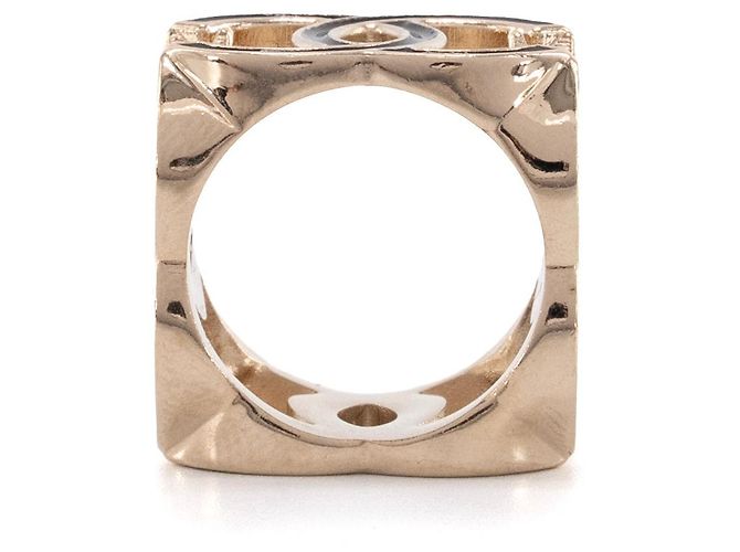 CHANEL - Anello Cube CC Chanel in metallo dorato (T54) D'oro - vista 3