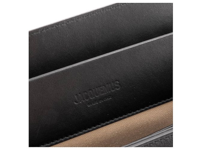 JACQUEMUS - Borsa a spalla Le grand Rond Carré Jacquemus in pelle nera Nero - vista 10