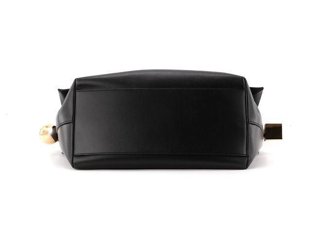 JACQUEMUS - Borsa a spalla Le grand Rond Carré Jacquemus in pelle nera Nero - vista 4