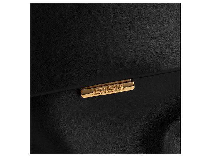 JACQUEMUS - Borsa a spalla Le grand Rond Carré Jacquemus in pelle nera Nero - vista 5