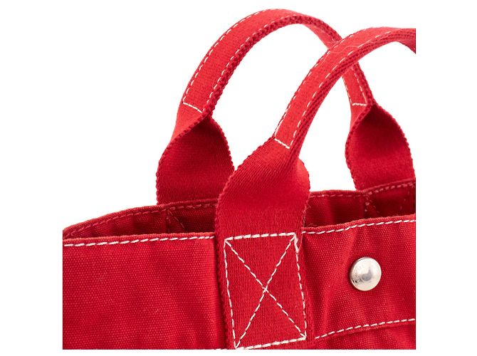 HERMÈS - Toto Hermès Rote Canvas-Tasche - Ansicht 6