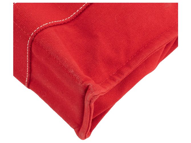 HERMÈS - Toto Hermès Rote Canvas-Tasche - Ansicht 7