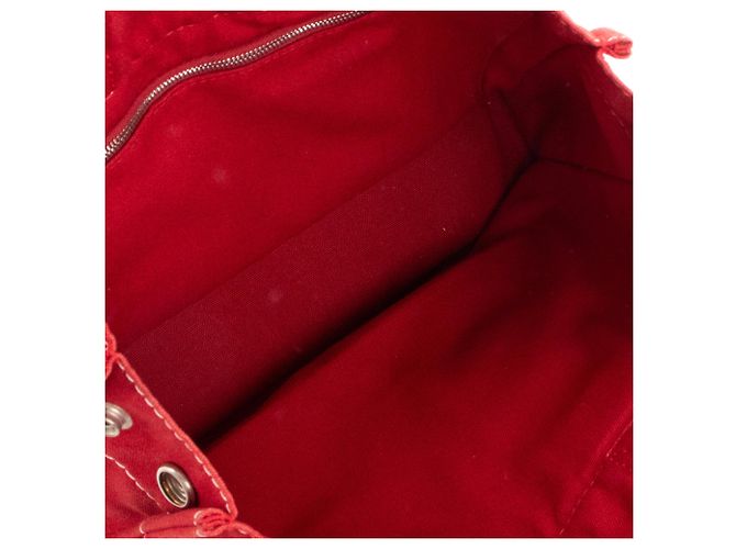 HERMÈS - Toto Hermès Rote Canvas-Tasche - Ansicht 8