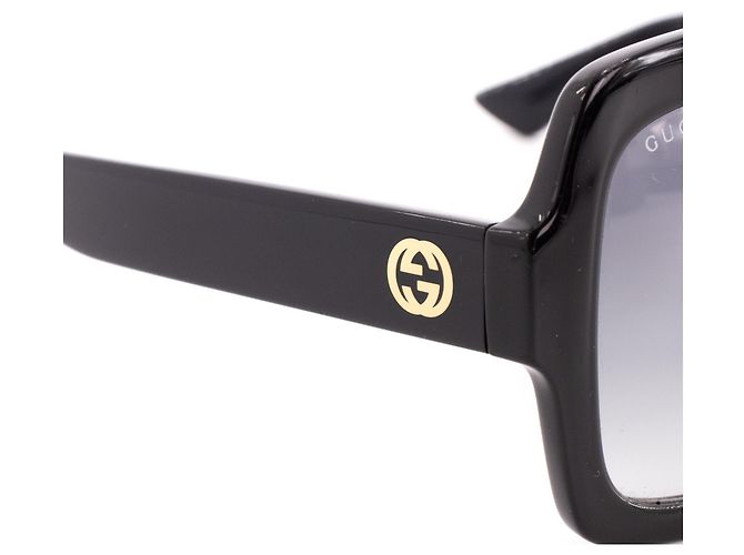 GUCCI - Occhiali da sole Gucci in plastica nera Nero - vista 3
