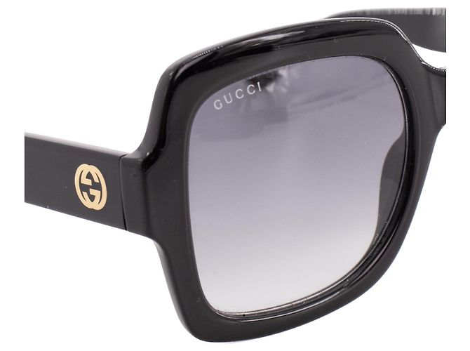 GUCCI - Occhiali da sole Gucci in plastica nera Nero - vista 6