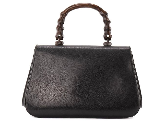 GUCCI - Handtasche Bamboo Gucci aus schwarzem genarbtem Leder - Ansicht 3