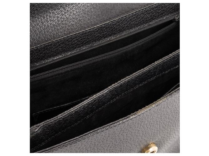 GUCCI - Handtasche Bamboo Gucci aus schwarzem genarbtem Leder - Ansicht 7