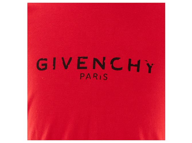 GIVENCHY - T-shirt a manica corta Logo destroyed Givenchy in cotone rosso (M) - vista 3