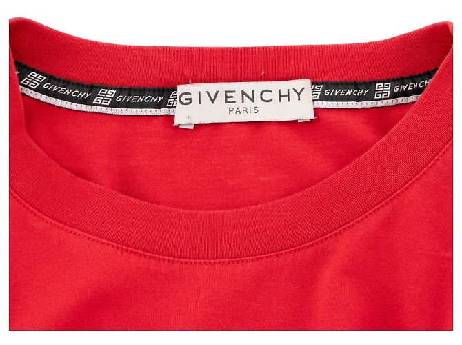 GIVENCHY - T-shirt a manica corta Logo destroyed Givenchy in cotone rosso (M) - vista 4