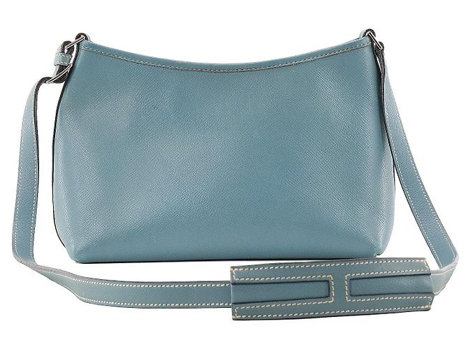 HERMÈS - Borsa a tracolla Berlingot Hermès in pelle epsom blu - vista 3