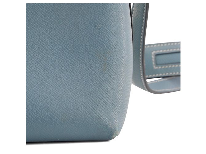 HERMÈS - Borsa a tracolla Berlingot Hermès in pelle epsom blu - vista 6