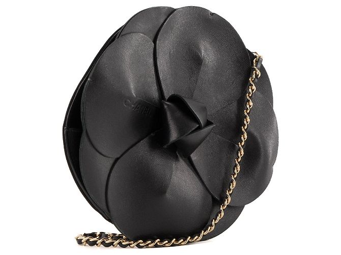 CHANEL - Borsa Camelia Chanel in pelle e satin nero - vista 2