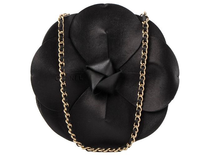 CHANEL - Borsa Camelia Chanel in pelle e satin nero - vista 5