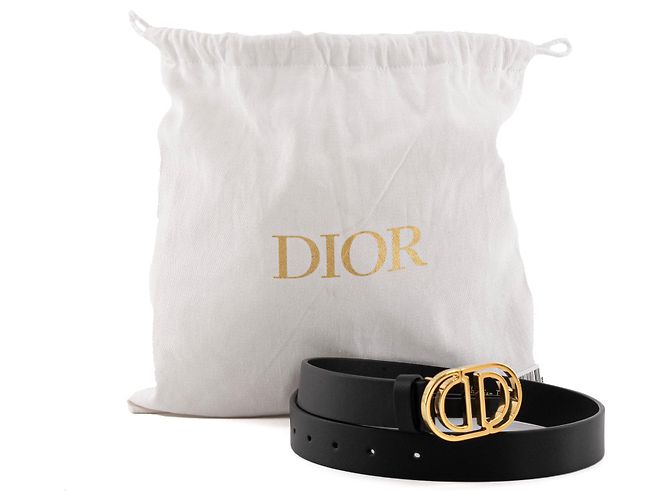 DIOR - Gürtel 30 Montaigne Dior aus schwarzem Leder (T65) - Ansicht 5