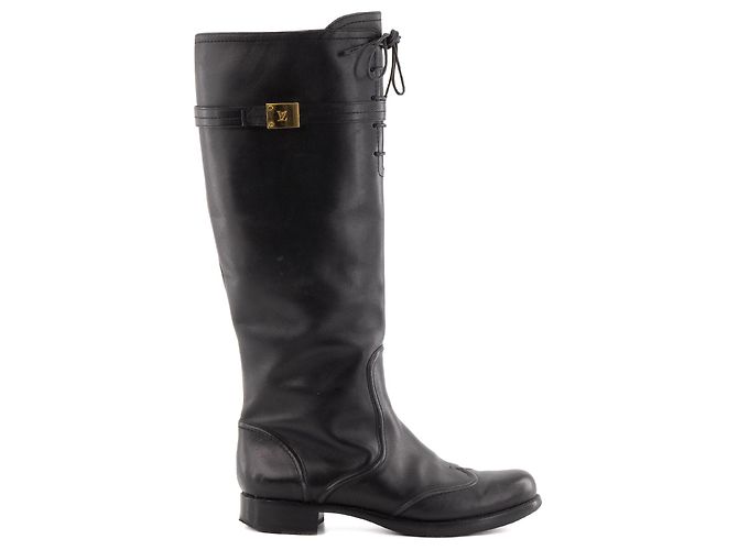LOUIS VUITTON - Botas de Montar Louis Vuitton en Cuero Negro (Tamaño 39.5) - vista 2