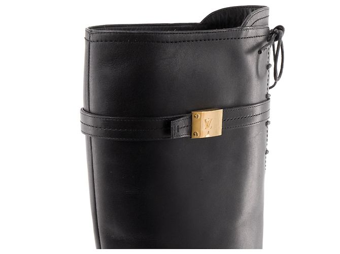 LOUIS VUITTON - Botas de Montar Louis Vuitton en Cuero Negro (Tamaño 39.5) - vista 4