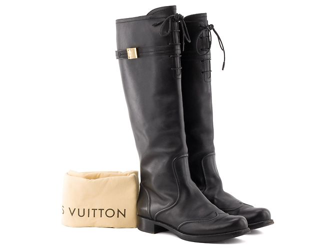 LOUIS VUITTON - Botas de Montar Louis Vuitton en Cuero Negro (Tamaño 39.5) - vista 9