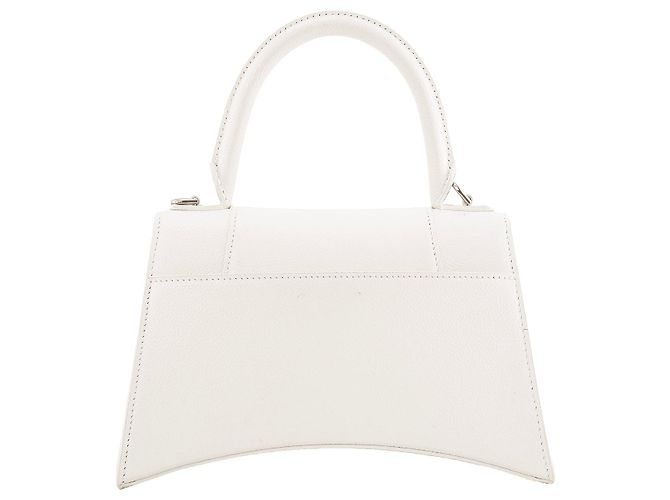 BALENCIAGA - Borsa a Spalla Hourglass in Pelle Bianco Grana - vista 3