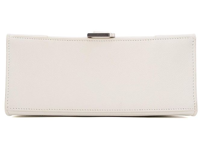 BALENCIAGA - Borsa a Spalla Hourglass in Pelle Bianco Grana - vista 4