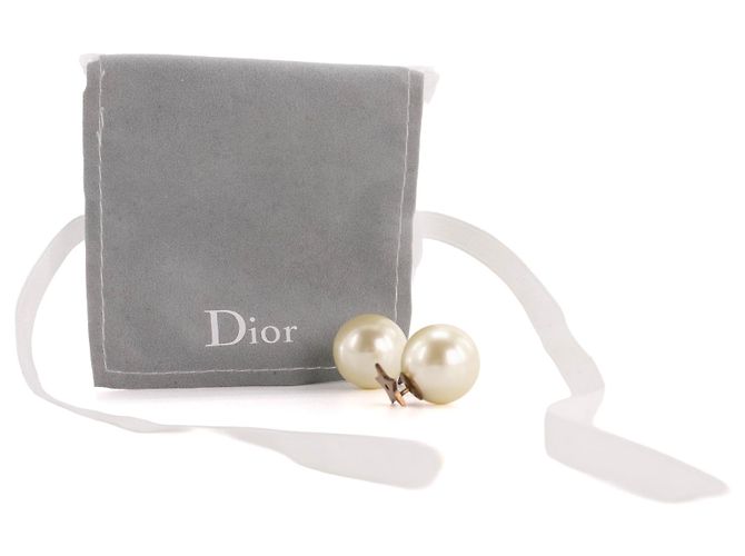 DIOR - Orecchini Tribali Dior in Metallo Dorato Invecchiato Beige - vista 6