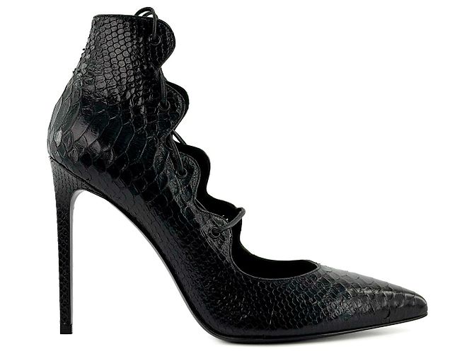 SAINT LAURENT - Saint Laurent Pumps aus Leder mit Python-Effekt (T37,5) Schwarz - Ansicht 2