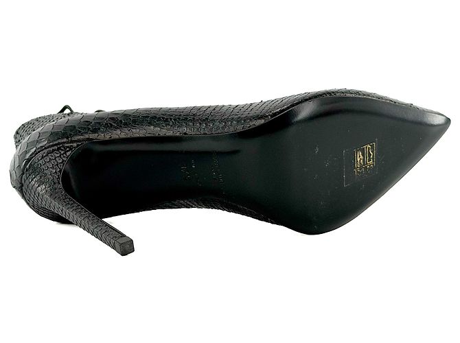 SAINT LAURENT - Saint Laurent Pumps aus Leder mit Python-Effekt (T37,5) Schwarz - Ansicht 5