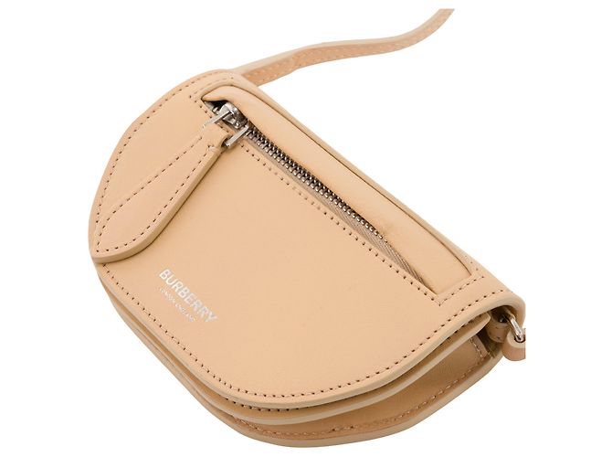 BURBERRY - Borsa a tracolla Olympia mini Burberry in pelle beige - vista 5
