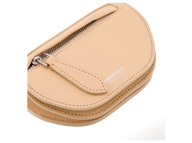 BURBERRY - Borsa a tracolla Olympia mini Burberry in pelle beige - vista 6