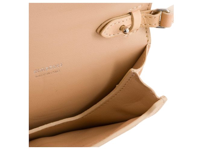BURBERRY - Borsa a tracolla Olympia mini Burberry in pelle beige - vista 7