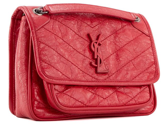 SAINT LAURENT - Borsa a Spalla Niki Baby in Pelle Ruga Rossa Rosso - vista 2