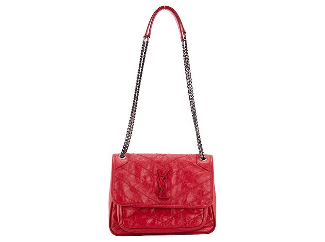 SAINT LAURENT - Borsa a Spalla Niki Baby in Pelle Ruga Rossa Rosso - vista 5