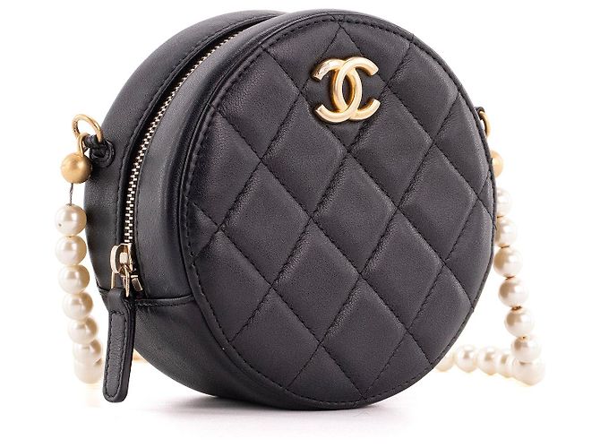CHANEL - Borsa a tracolla Pearls Round Chanel in pelle nera Nero - vista 2