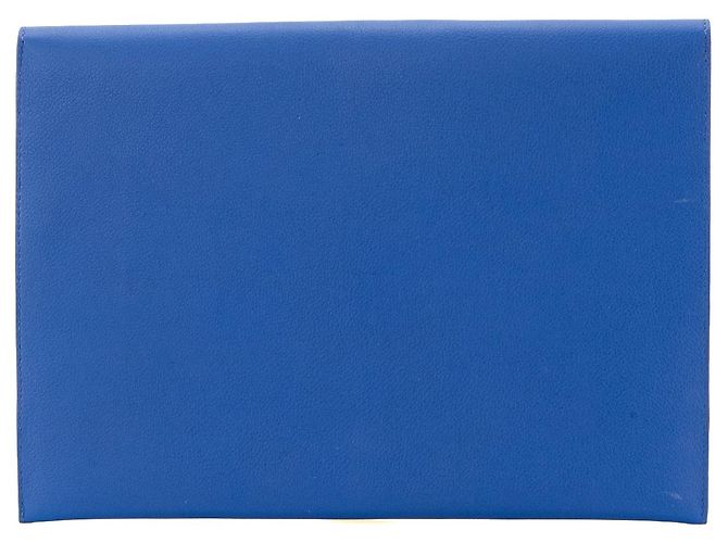 HERMÈS - Pochette Hermès in pelle evercolor blu - vista 2