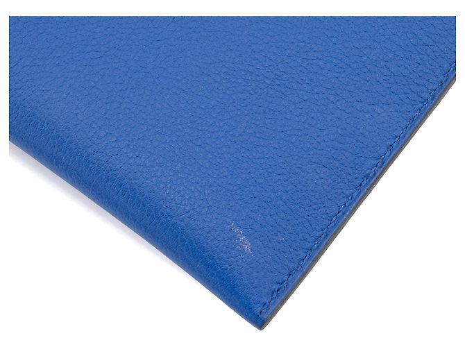 HERMÈS - Pochette Hermès in pelle evercolor blu - vista 4