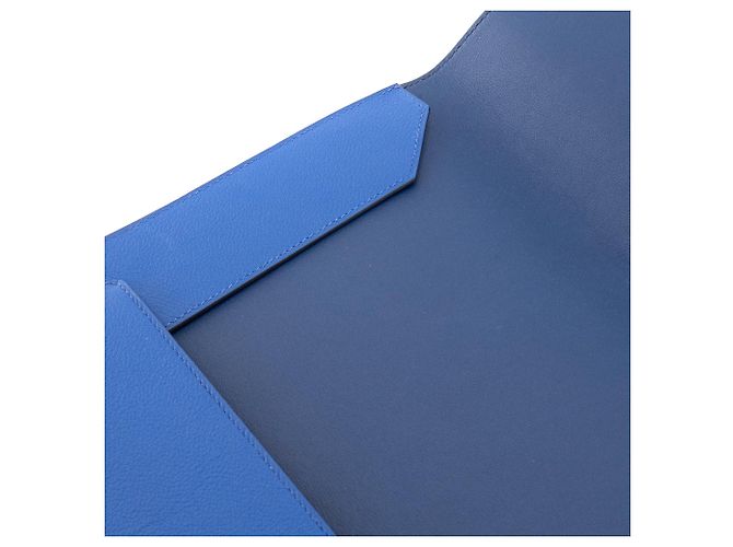 HERMÈS - Pochette Hermès in pelle evercolor blu - vista 5