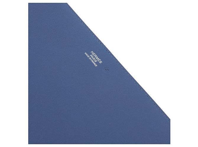 HERMÈS - Pochette Hermès in pelle evercolor blu - vista 6