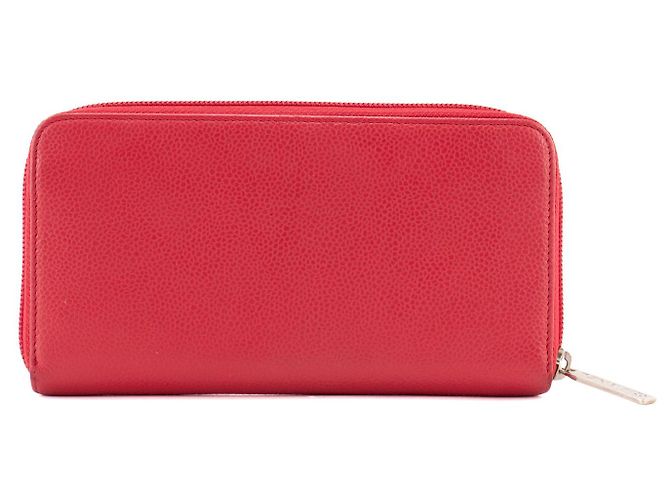 CHANEL - Cartera Larga con Cremallera Chanel de cuero texturizado rosa - vista 2