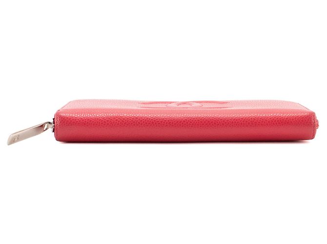 CHANEL - Cartera Larga con Cremallera Chanel de cuero texturizado rosa - vista 3