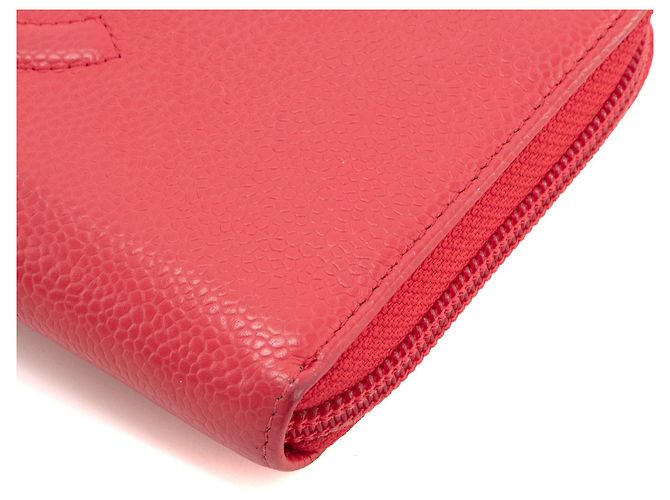 CHANEL - Cartera Larga con Cremallera Chanel de cuero texturizado rosa - vista 5