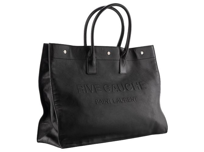 Cabas Rive Gauche SAINT LAURENT - Borsa Tote Rive Gauche GM Saint Laurent in pelle nera grana Nero - vista 2
