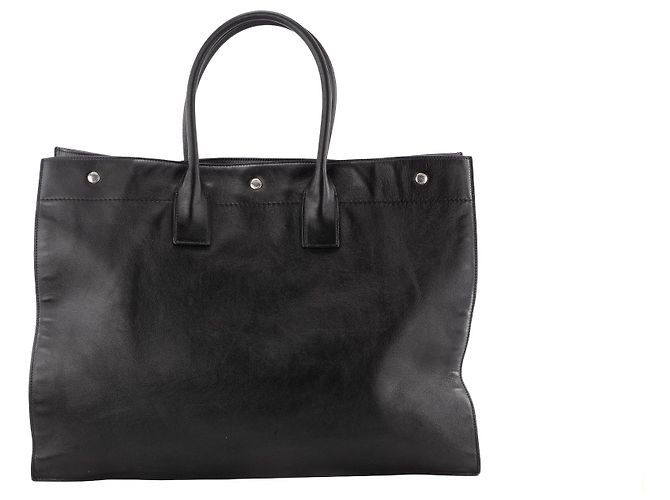 Cabas Rive Gauche SAINT LAURENT - Borsa Tote Rive Gauche GM Saint Laurent in pelle nera grana Nero - vista 3