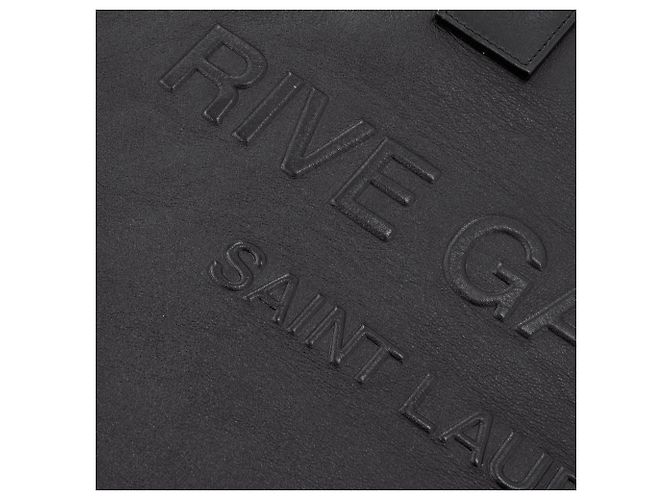 Cabas Rive Gauche SAINT LAURENT - Borsa Tote Rive Gauche GM Saint Laurent in pelle nera grana Nero - vista 5