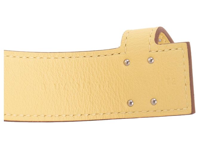 HERMÈS - Bracciale Kelly Twist PM Hermès in pelle gialla (T2) Giallo - vista 5