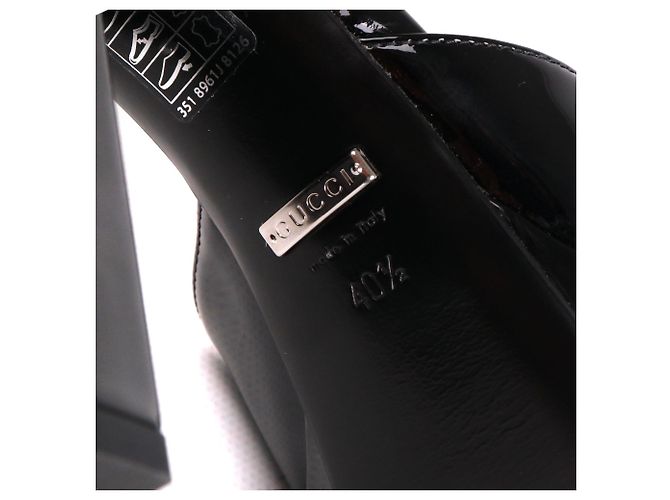 GUCCI - Gucci Pumps aus schwarzem Lackleder (T40.5) - Ansicht 6