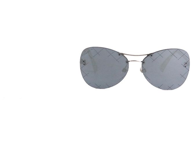 CHANEL - Occhiali da sole aviator Chanel in metallo argento Grigio - vista 2