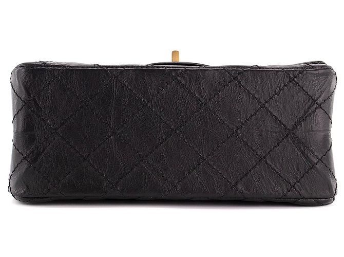 CHANEL - Borsa a tracolla 2.55 mini rettangolo Chanel in pelle rugosa nera Nero - vista 3